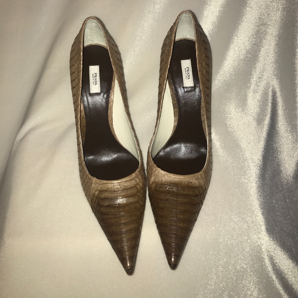 Prada Python Beige/Brown Pumps - image 2
